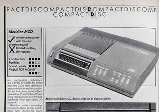 Pagină din revista What Hi-Fi? cu Meridian MCD