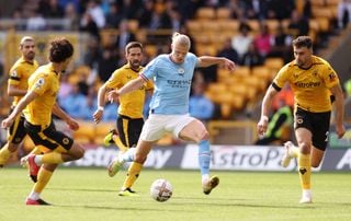 Erling Haaland de la Manchester City în acțiune în Premier League înainte de Wolves vs Manchester City sâmbătă, 21 ianuarie 2023