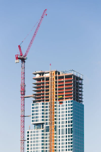 a tall building under construction