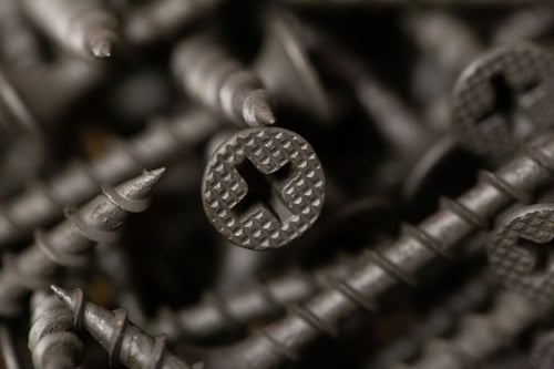 a close up of a screw