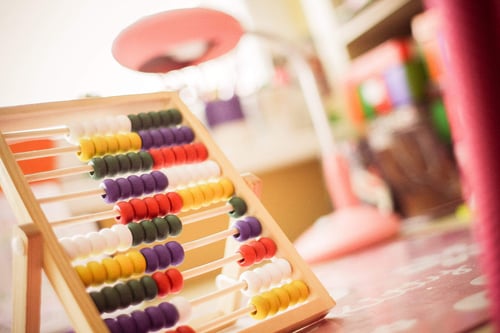 a colorful abacus on a table