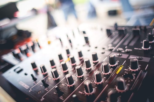 a close up of a sound mixer