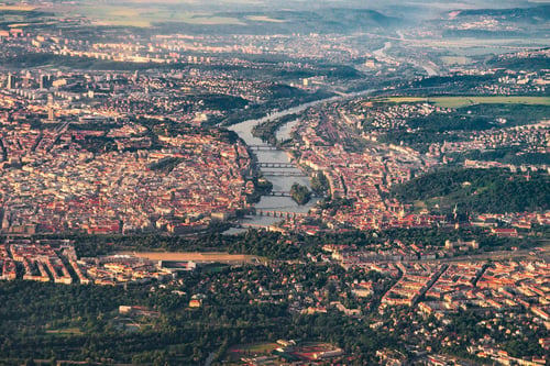 a river running through a city