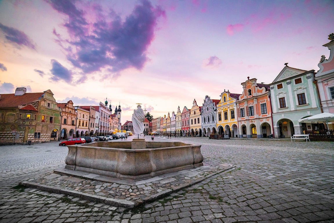 Fountain In The Colorful Square Of Telc