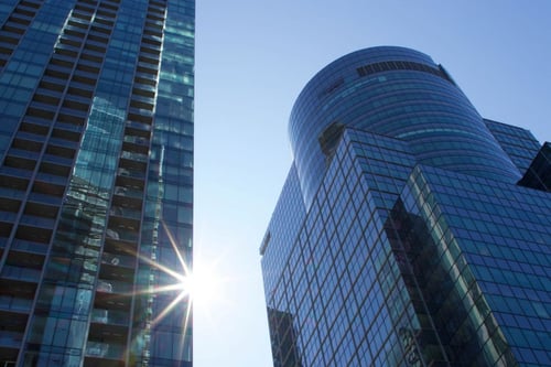 low angle view of a skyscraper