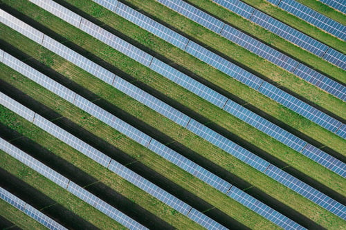 a solar panels on a field