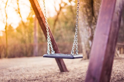 a swing in a playground