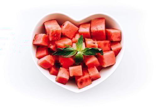 a bowl of watermelon slices