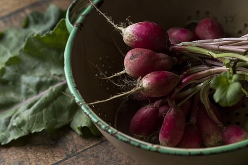 a bowl of radishes