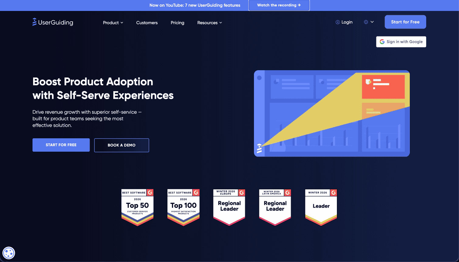 UserGuiding homepage