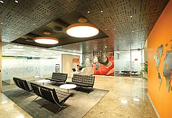 Dubai Media City office interior renovation reception area
