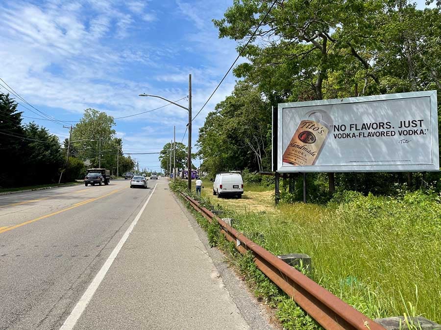 Blue Point: north side Route 27A, 100' east of Browne Ave, facing west Media