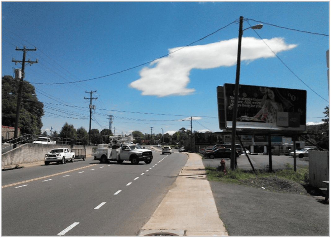 Location photo for E High St near Temp E High at Hazel St, Woolen Mills (Charlottesville)