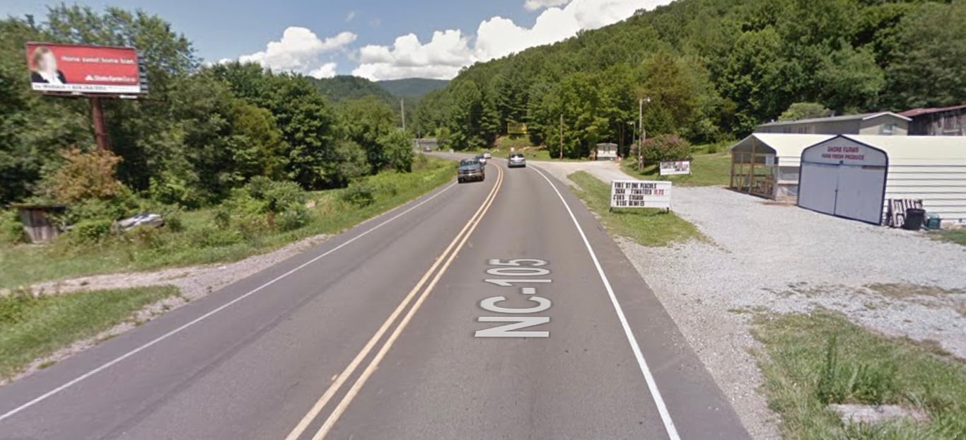 Location photo for NC-105 near Foggy Mountain Gem Mine (Vilas)