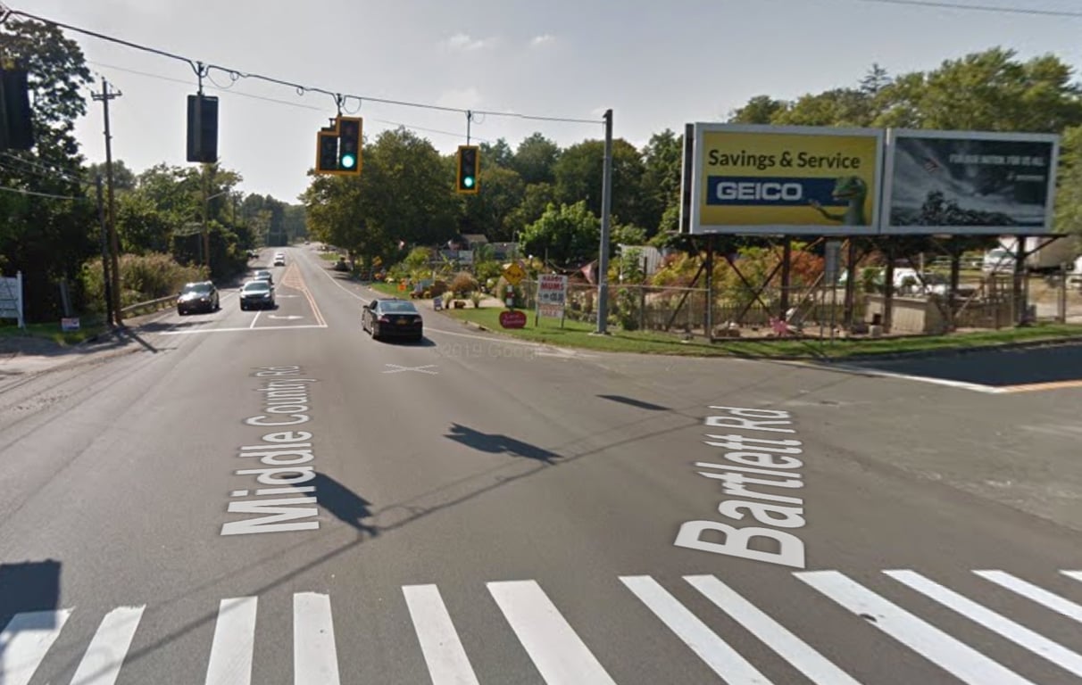 North side Route 25 20' W, O Bartlett Rd facing east Media