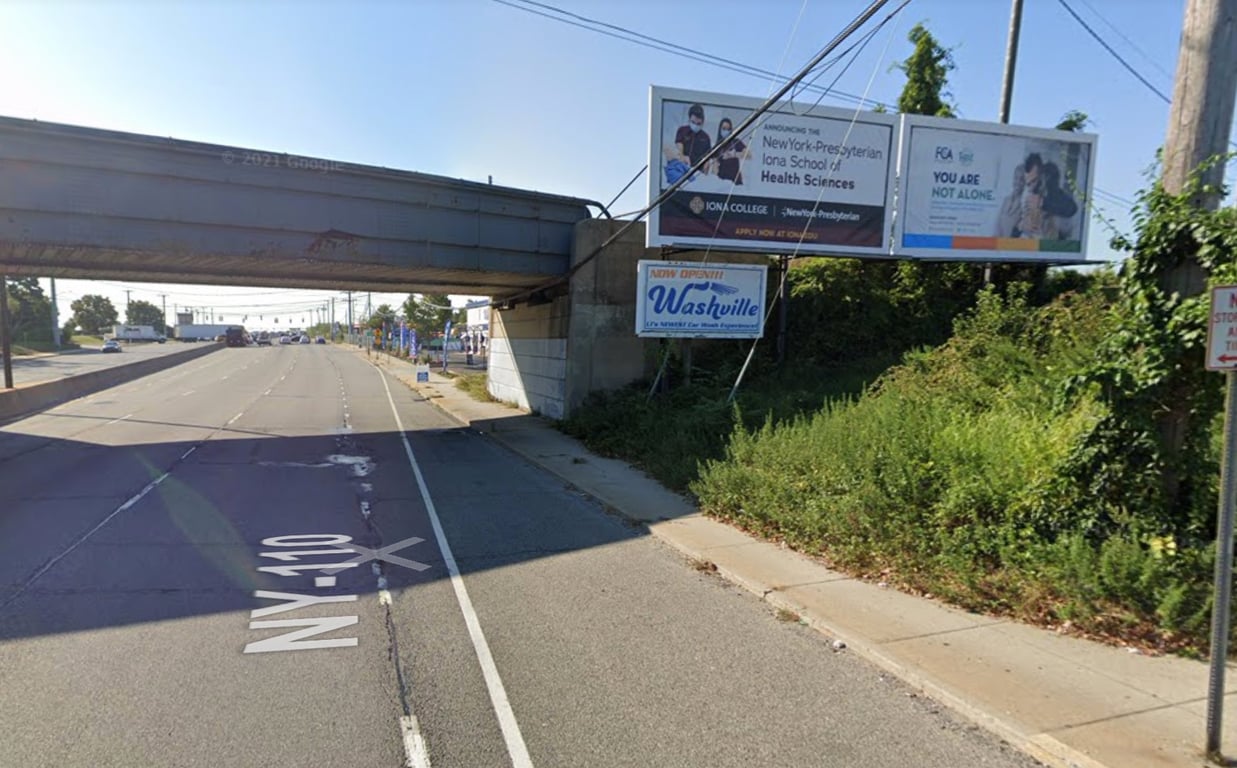 west side of Broadhollow Rd, one block north of Conklin St., facing north Media