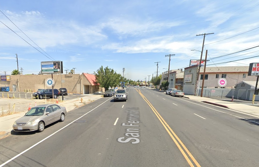 Location photo for San Fernando Rd near Sylmar Metrolink Station (Departing), Sylmar (Los Angeles)