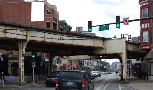 Location photo for N Clark St near Belmont Red/Brown/Purple Line Station, Lake View East (Chicago)