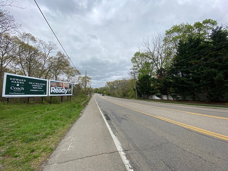 Blue Point: north side Route 27A, 100' east of Browne Ave, facing west Media