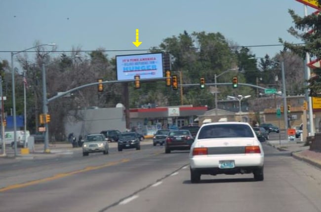 Location photo for Lincolnway and Logan - Bus Stop Sign (Cheyenne)