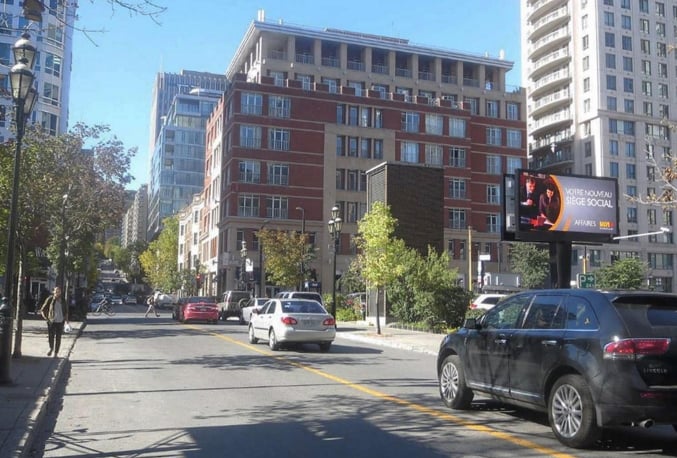 Billboard near Just for aughs Montreal