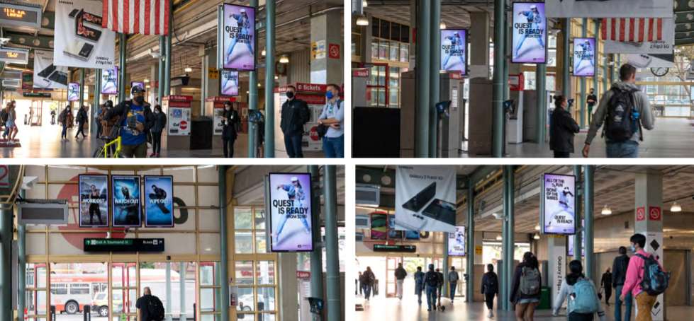 Cal Train 4th & King Digital Liveboard Network
 1 spot on 17 screens (14 -Singles/ 1 -Triptych) Media