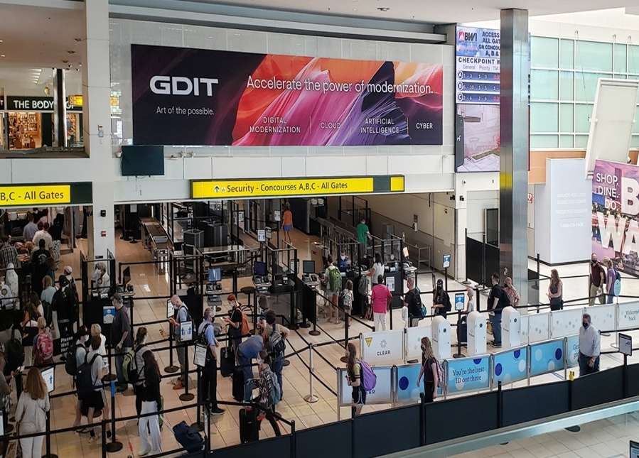 Location photo for Terminal A and B Checkpoint - Tension Fabric Displays - Package of 4