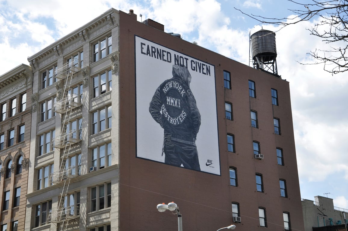 Wallscape for NIKE in New York City on brick building