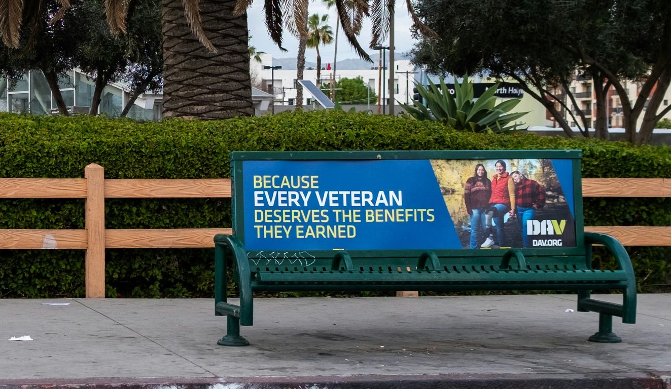 Bench advertising in out-of-home (OOH) advertising