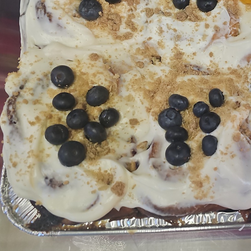 Blueberry Cobbler Filled Cinnamon Roll
