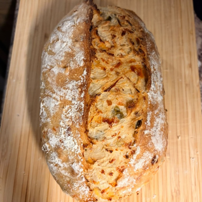 Cheddar Jalapeño Sourdough Loaf