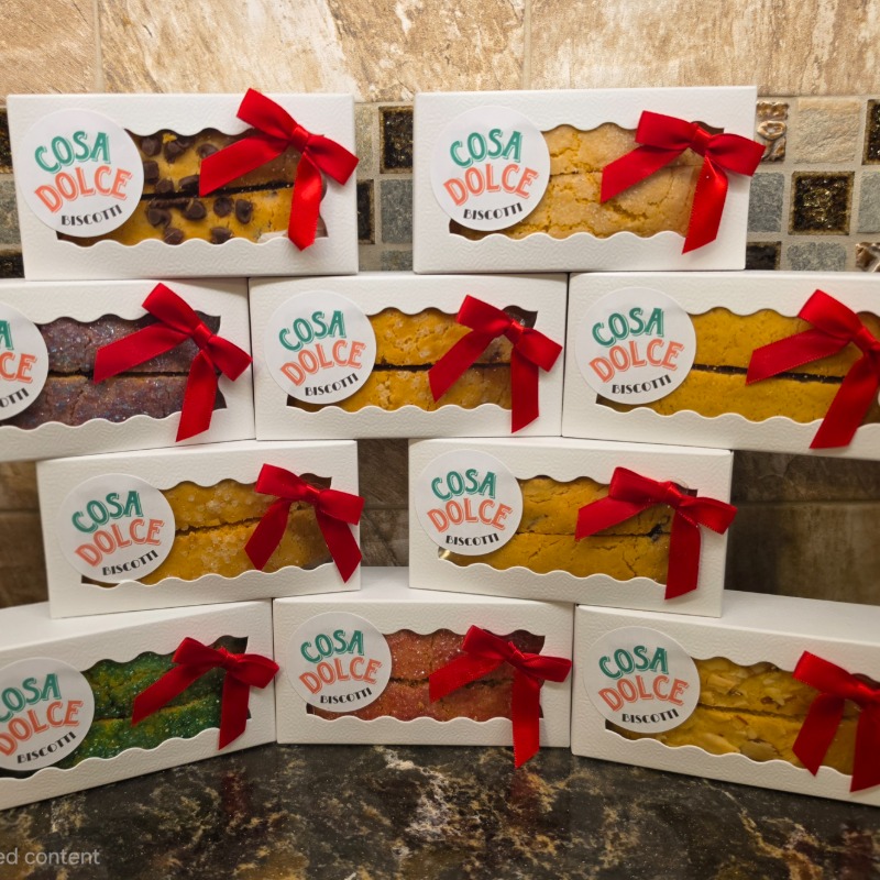 10 Assorted boxes of 2 Count Cosa Dolce Biscotti Boxes