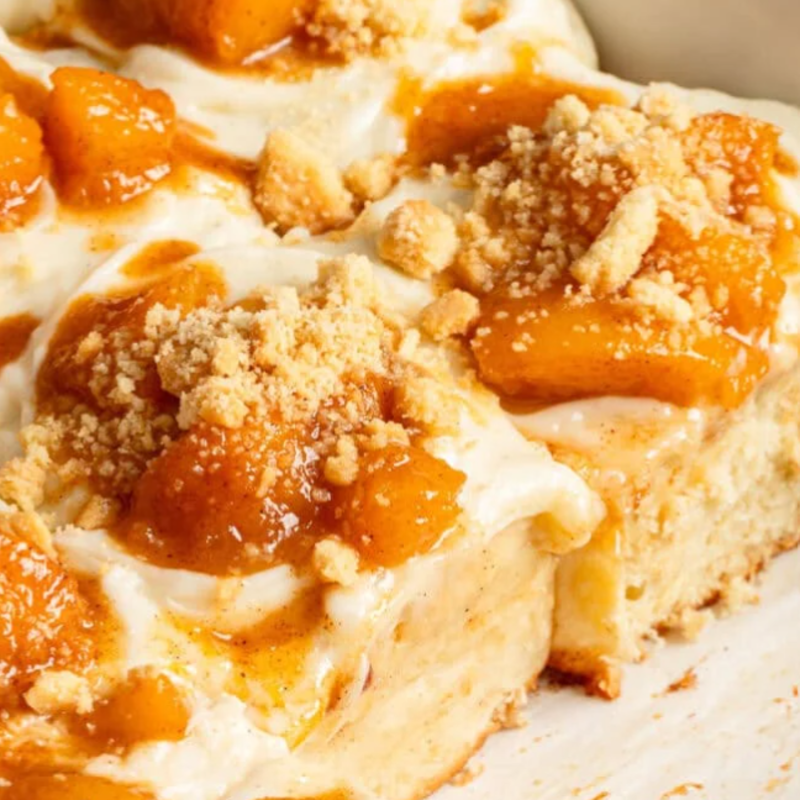 Peach Cobbler Cinnamon Rolls