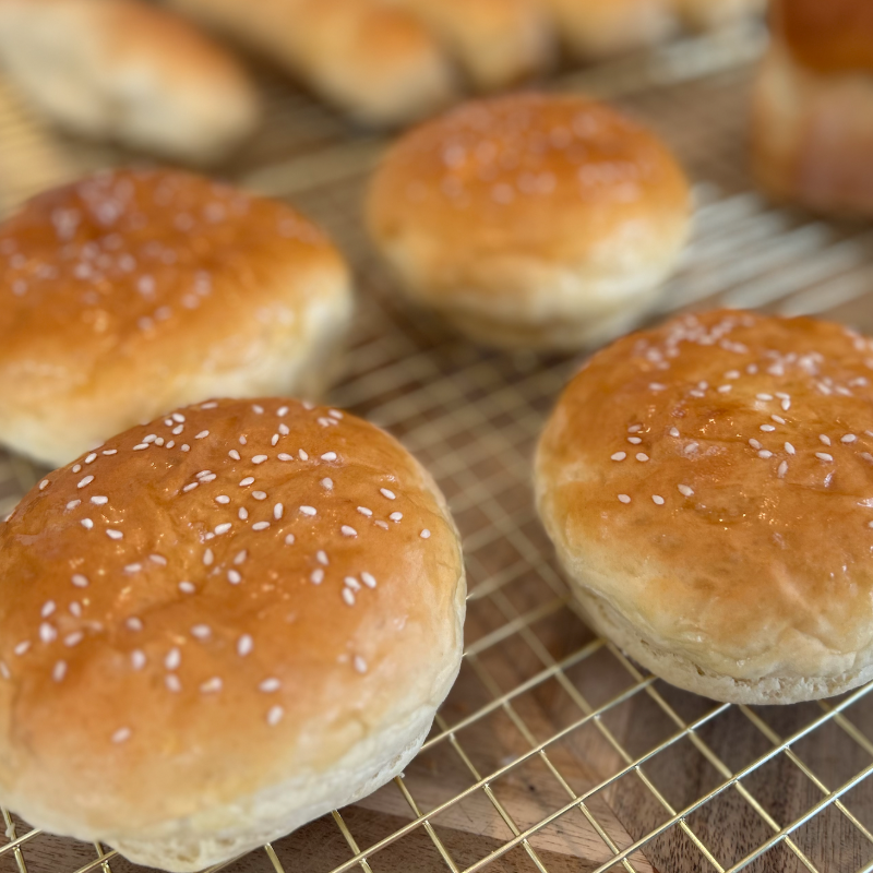 8 Butter-Top White Hamburger Buns