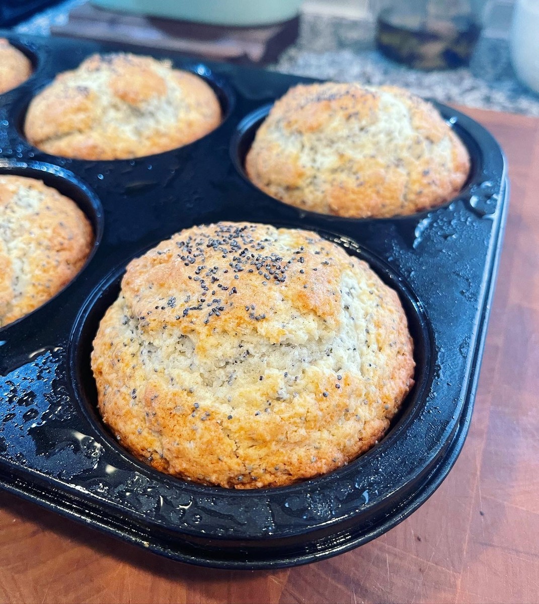Sourdough Almond Poppyseed Muffins