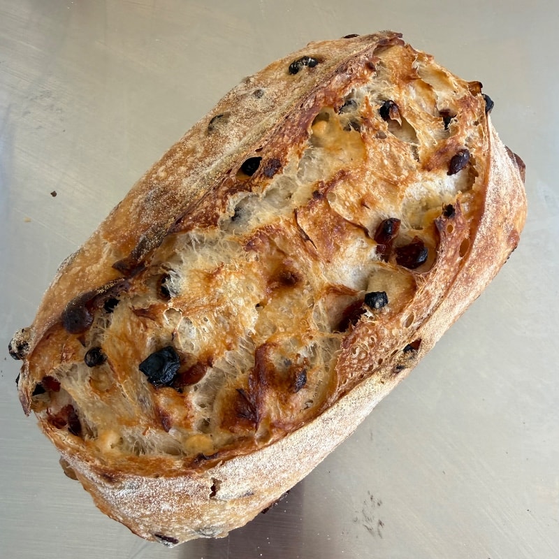 Photo of Blueberry/cranberry/white chocolate chip sourdough loaf