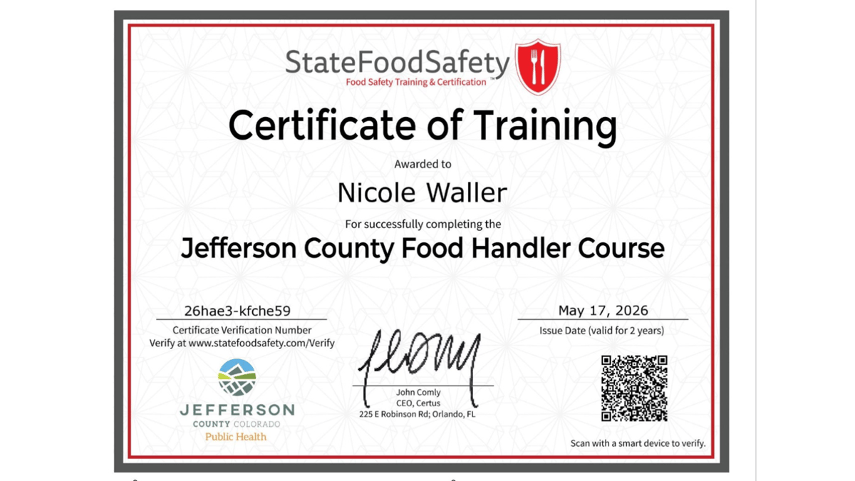 Food Handlers Card
