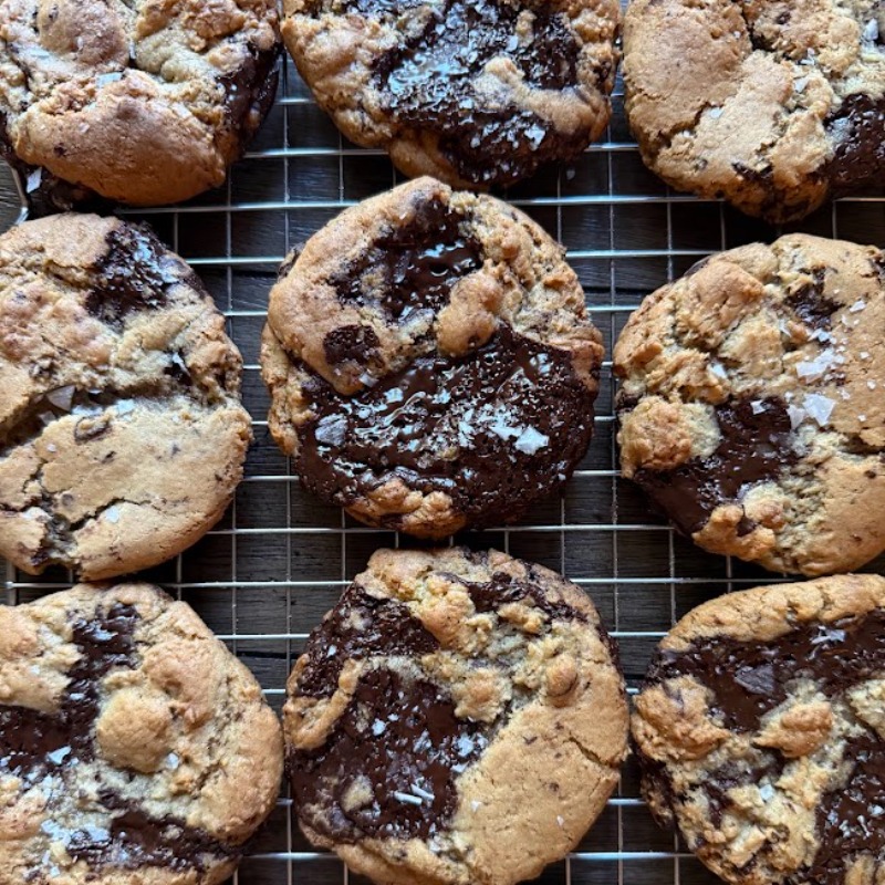 Sourdough Brown Butter Dark Chocolate Sea Salt Cookies