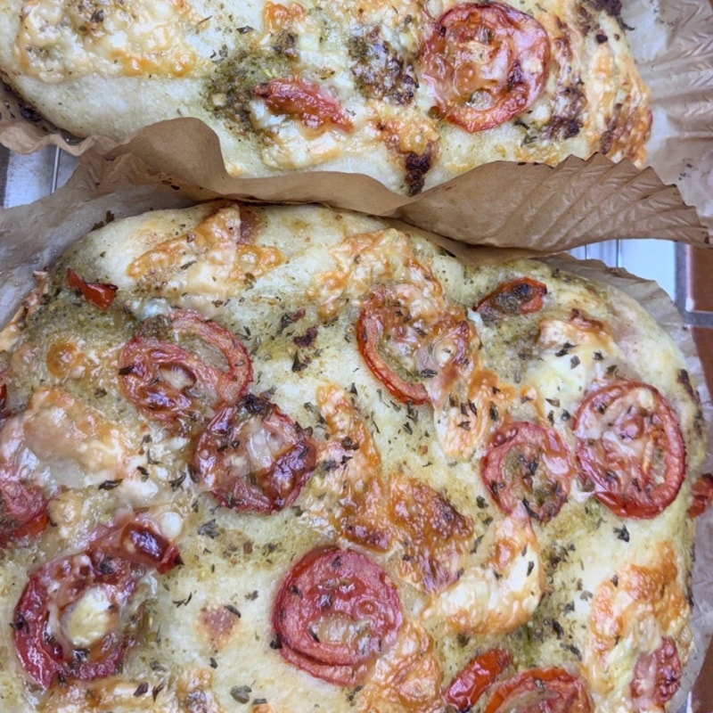 Basil Tomato Pesto Focaccia 