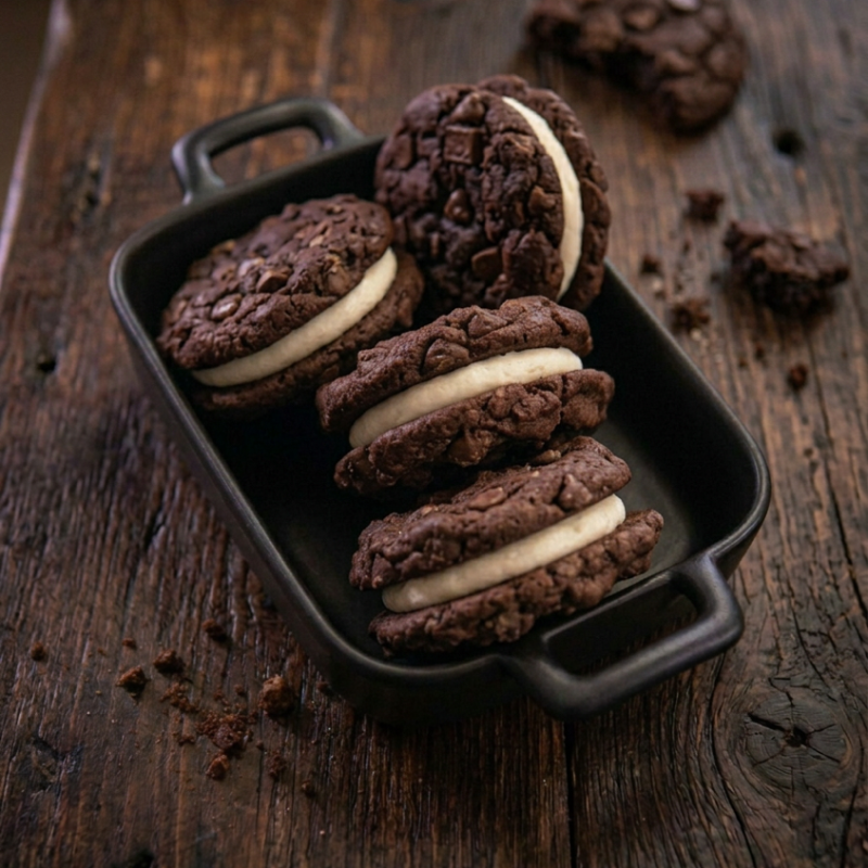Photo of Sourdough Double Chocolate Chip Cream Cheese Filled Cookies