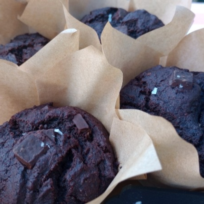 Photo of Jumbo Sugar- Free Double chocolate zucchini Muffins