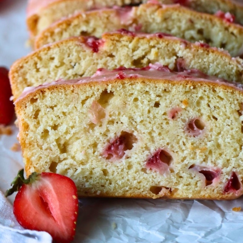 Strawberry Sourdough Cake Loaf 