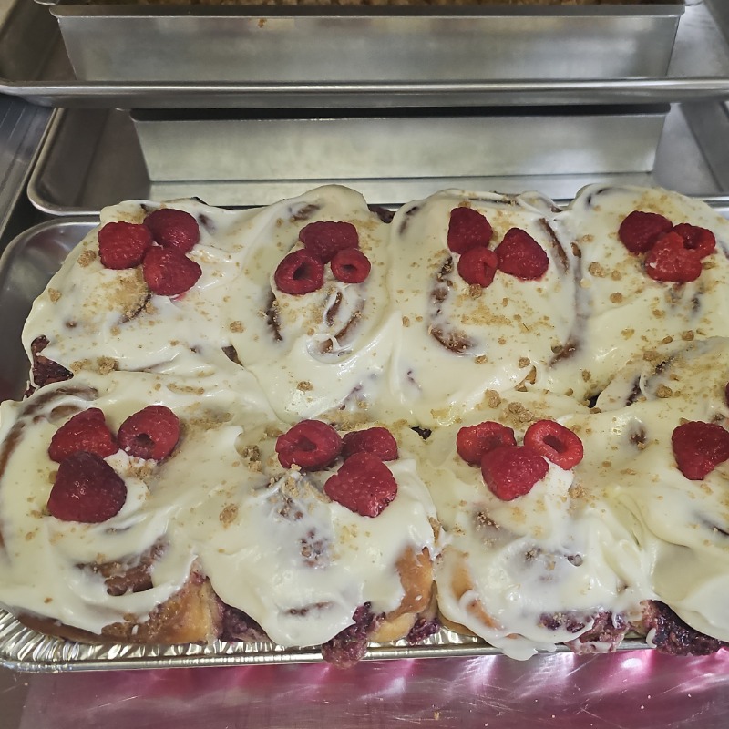 Raspberry Cream Cheese Filled Sweet Rolls