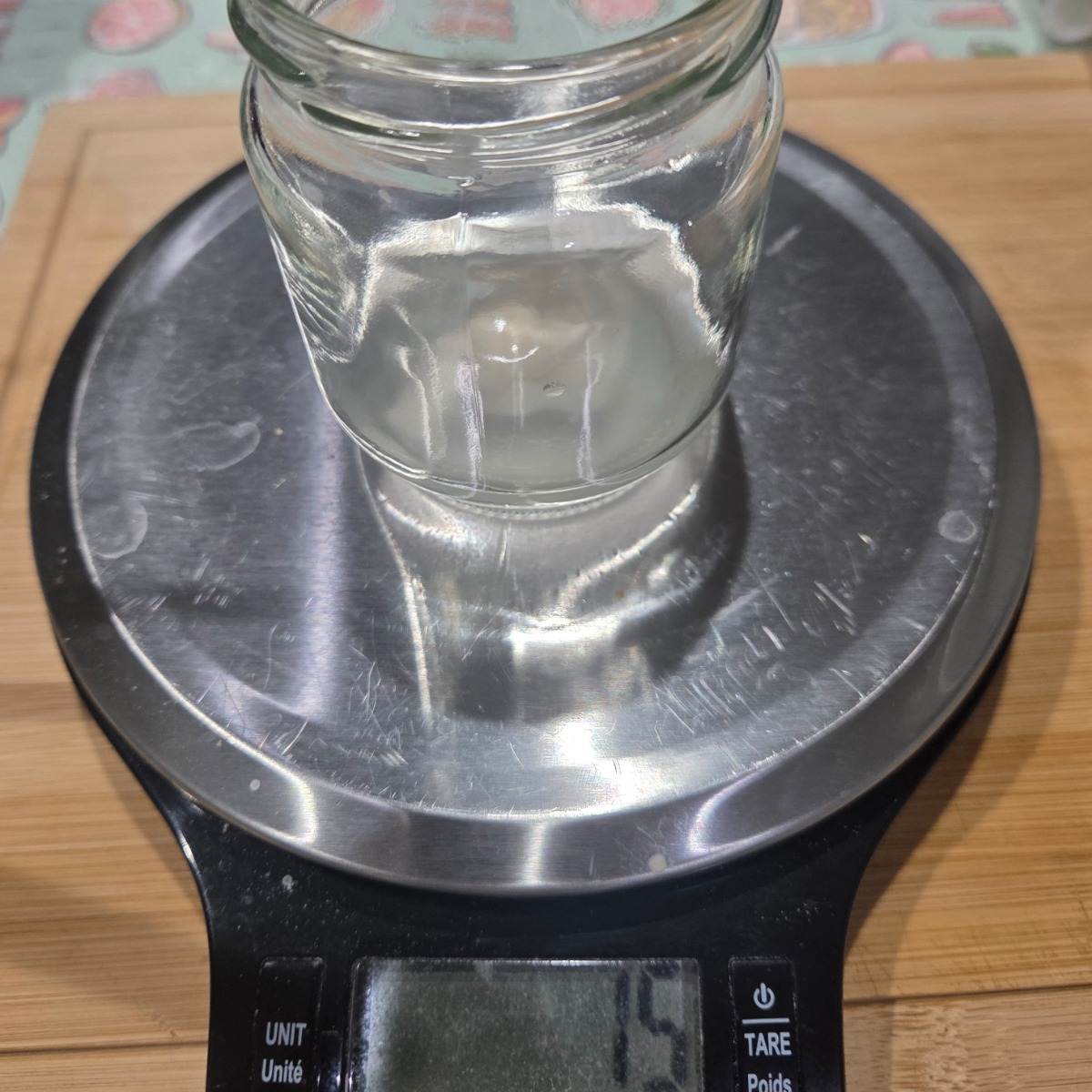 adding 15 grams of water