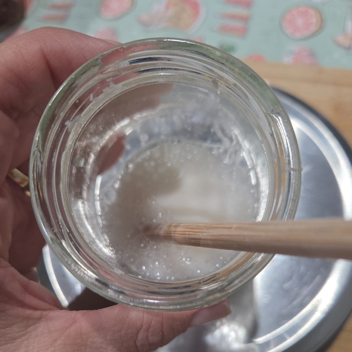 Mixing starter and water