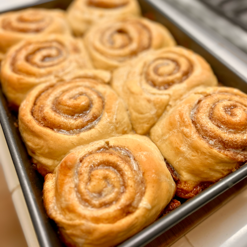 Photo of 8 Large Sticky Bottom Cinnamon Rolls