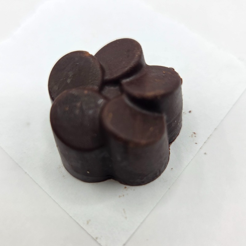 Flower-shaped dark chocolate