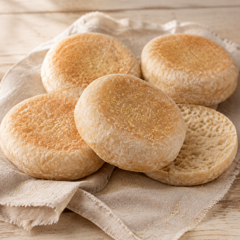 Stack of English muffins for Breakfast