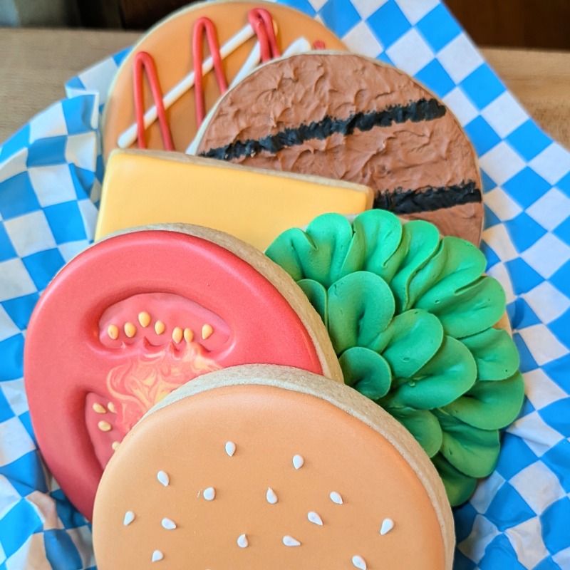 Fathers Day Burger 6-piece Cookie Set