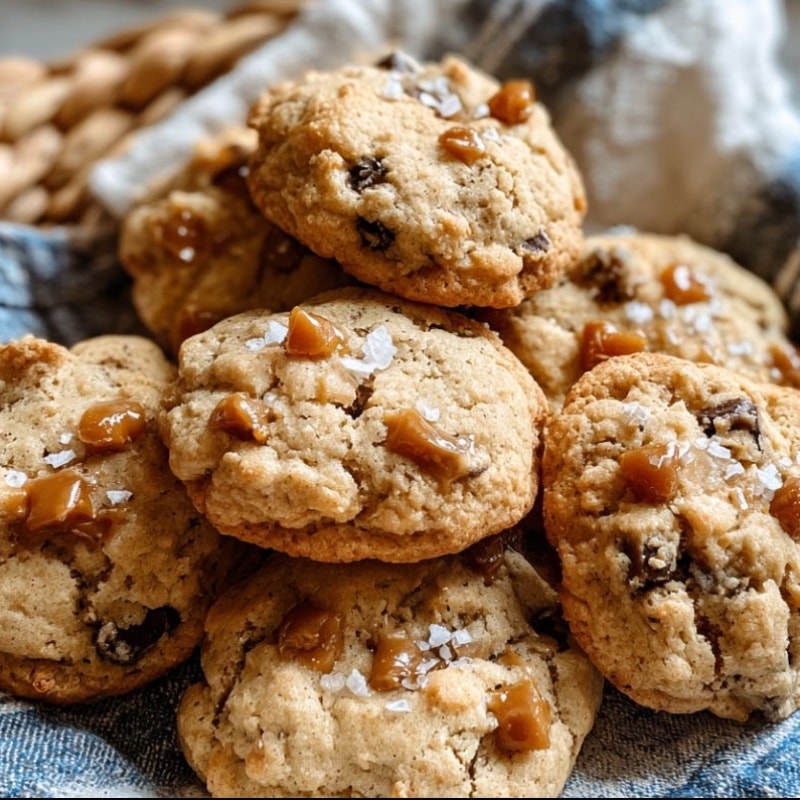 Salted Caramel Sourdough Cookies